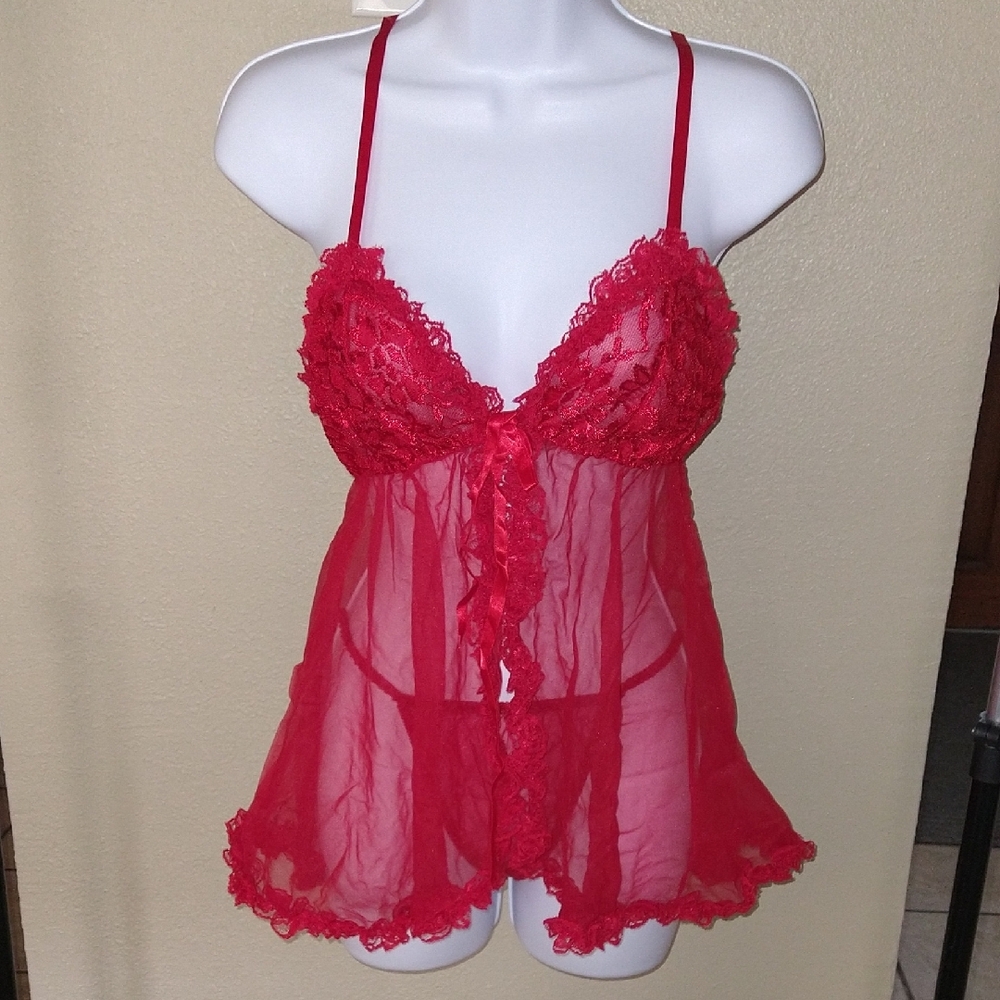 NWOT Red Lace Babydoll Lingerie